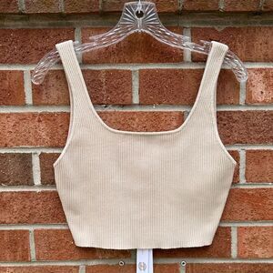 House of Harlow 1960 Beige Ribbed Tank Top sz Medium NWT